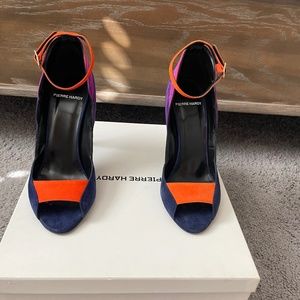 PIERRE HARDY Roxy Sandal Suede Multicolor 105mm Size 38.5